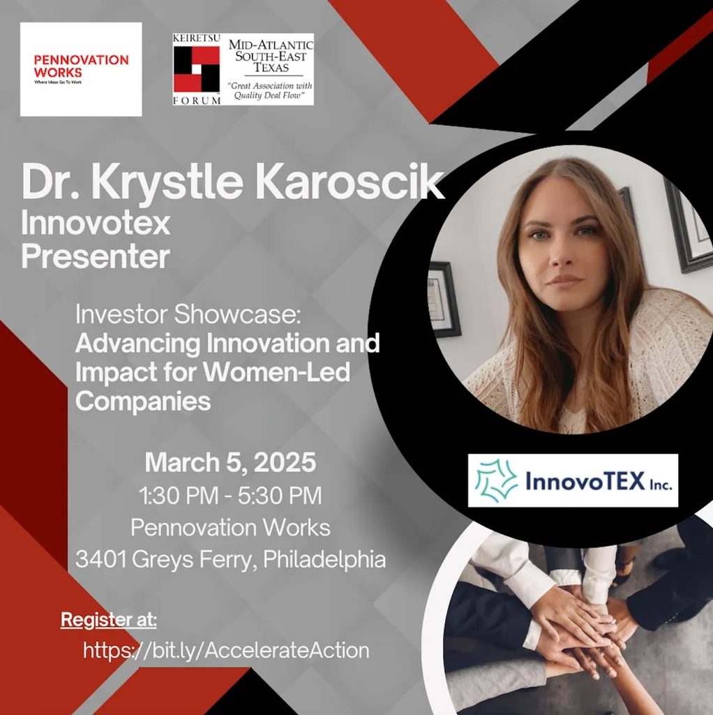 Dr Krystle Karoscik, Innovotex, Presenter. Investor Showcase: Advancing Innovation and Impact for Women-Led Companies